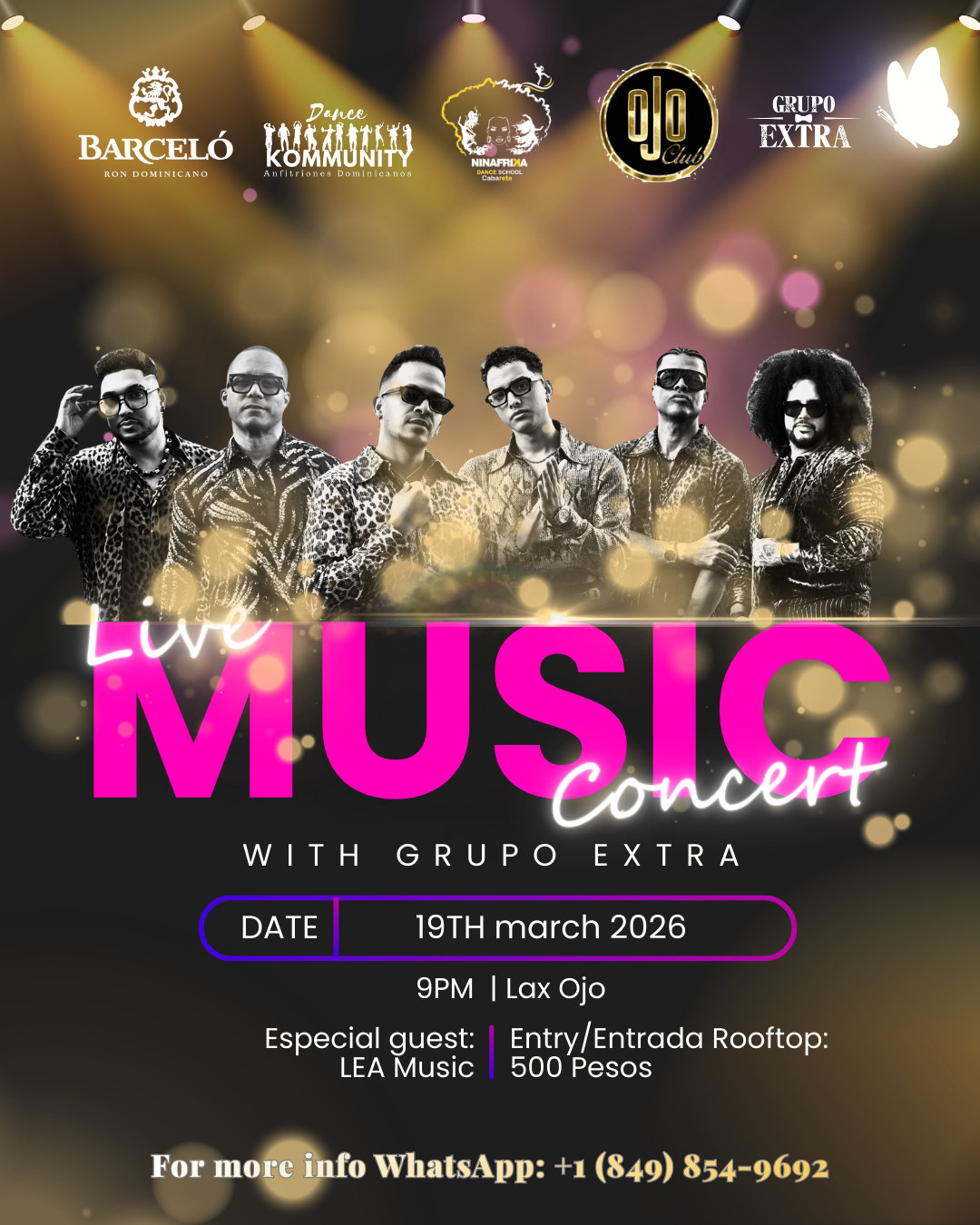 Grupo Extra concert flyer designed for Ninafrika
